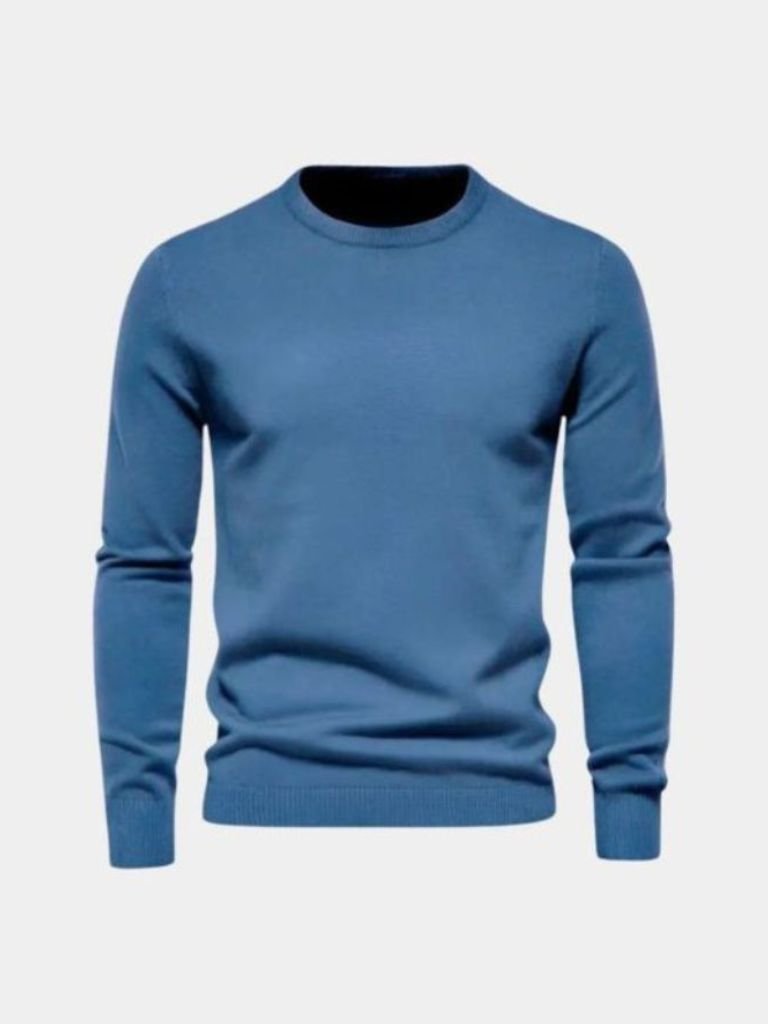 Men’s Knit Sweater – Minimalist Pullover Crosss Casual Everyday Knitwear