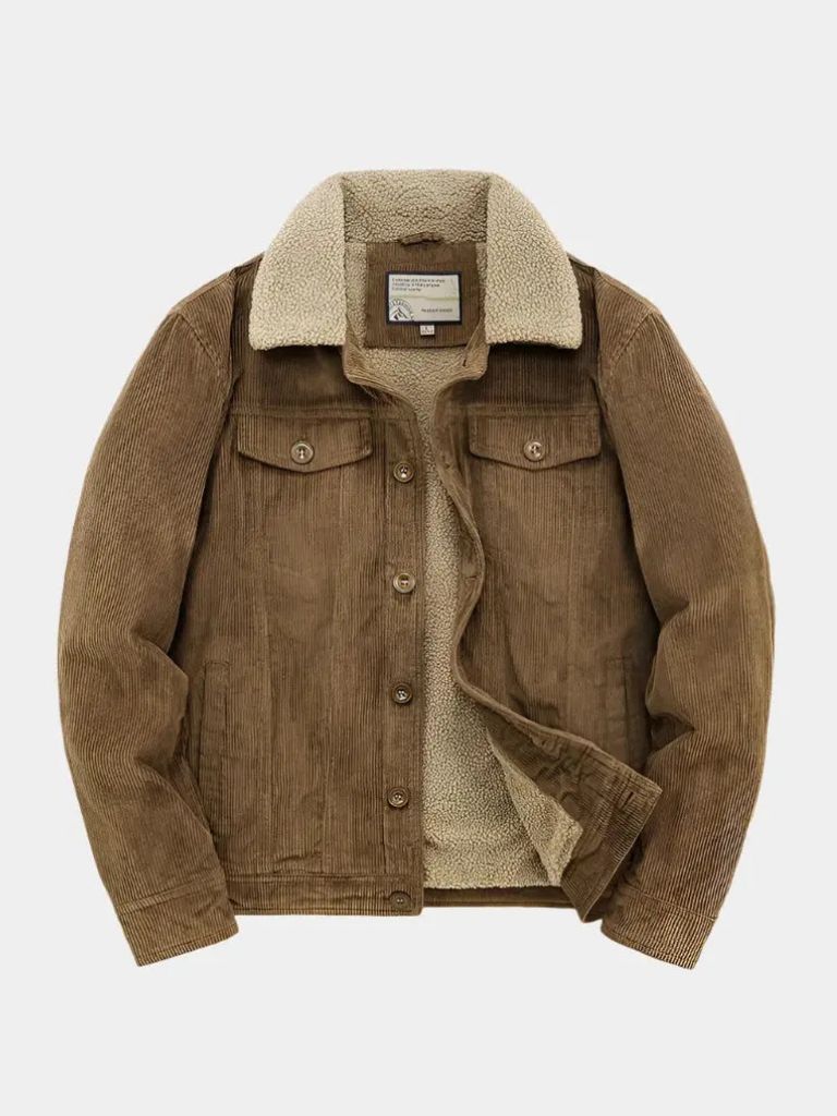 Men’s Corduroy Jacket – Minimalist Vintage Retro Textured Design