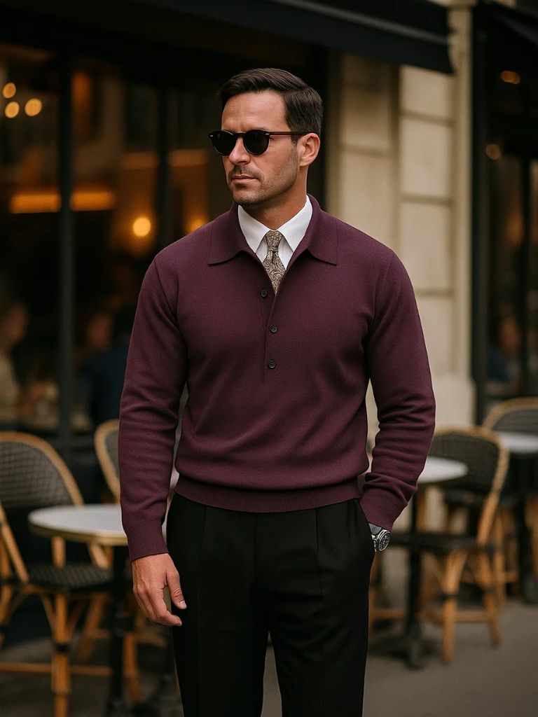 Men’s Knit Sweater – Old Money Polo Casual Everyday Knitwear