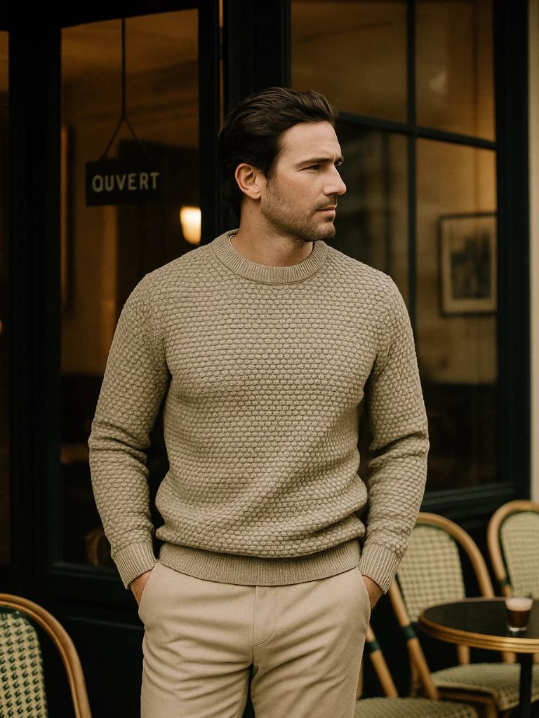 Men’s Knit Sweater – Old Money Textured Casual Everyday Knitwear