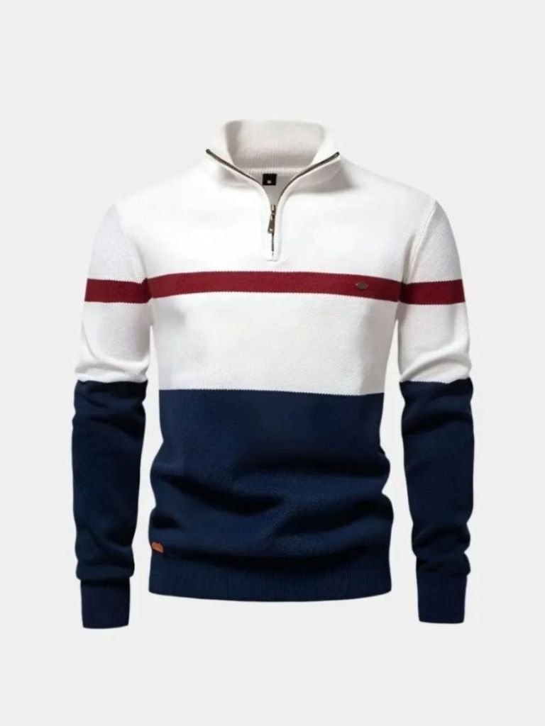 Men’s Knit Sweater – Quarter Zip Jumper Casual Everyday Knitwear
