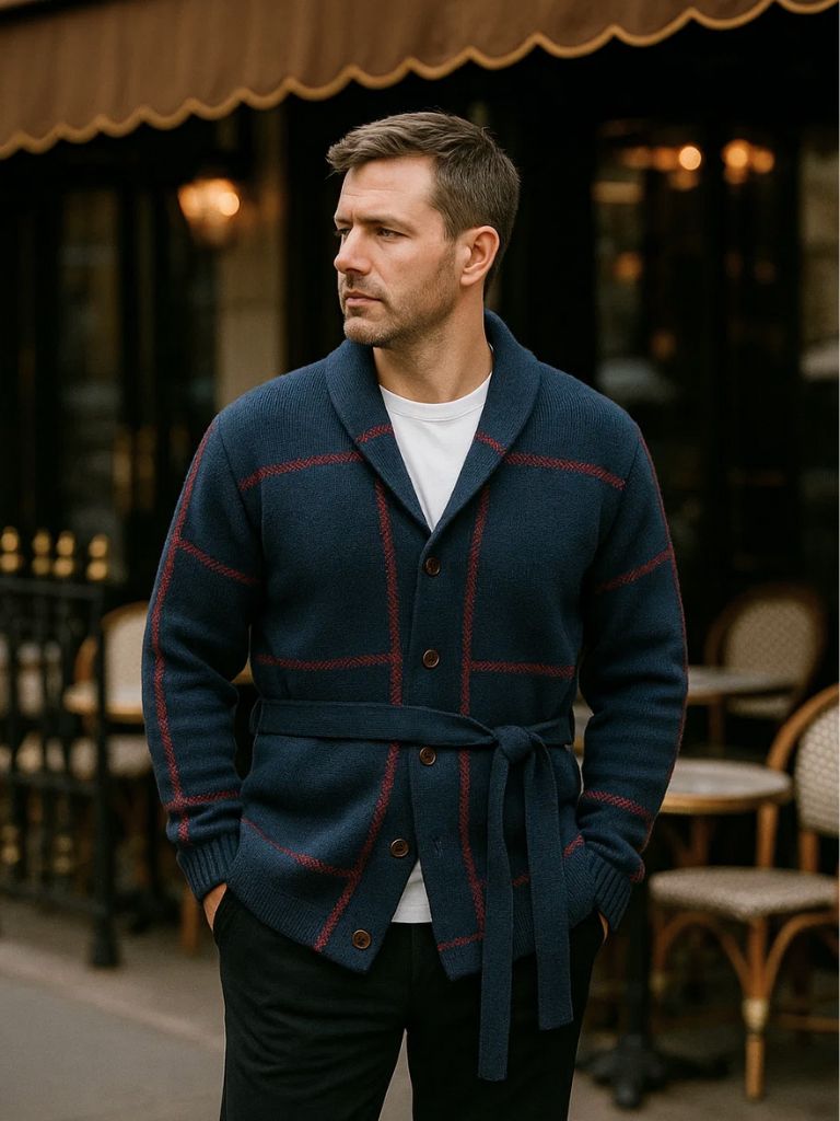 Men’s Knit Sweater – Rome Belted Casual Everyday Knitwear