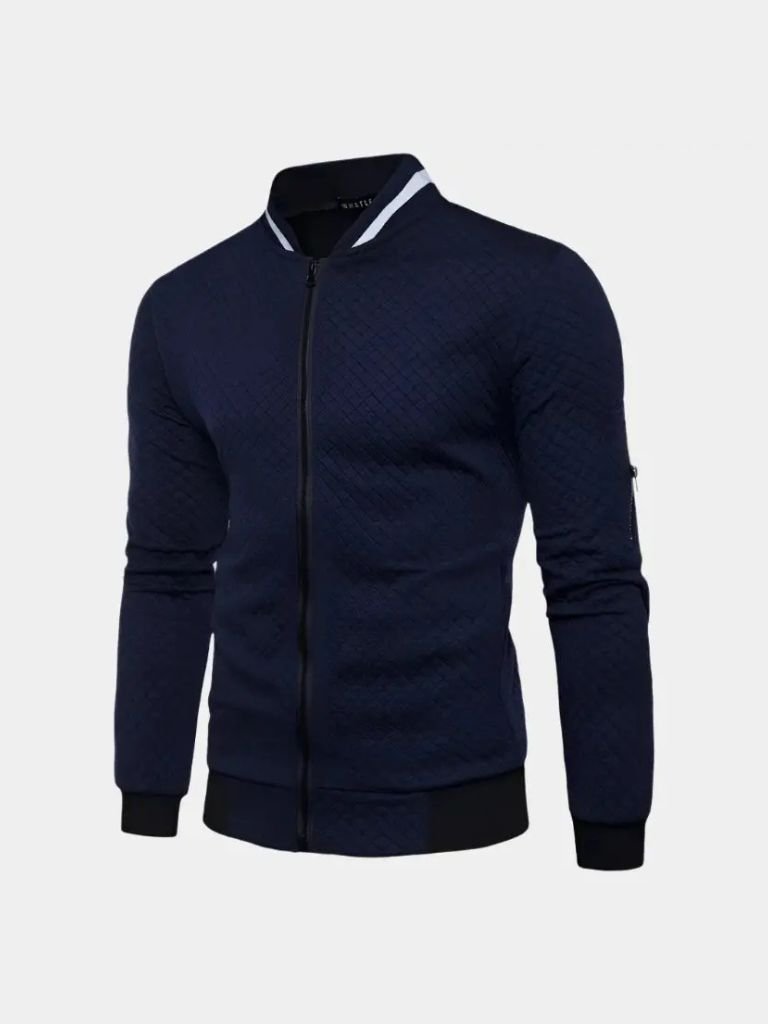 Men’s Bomber Jacket – Textured Minimalist Streetwear Modern Streetwear Fit