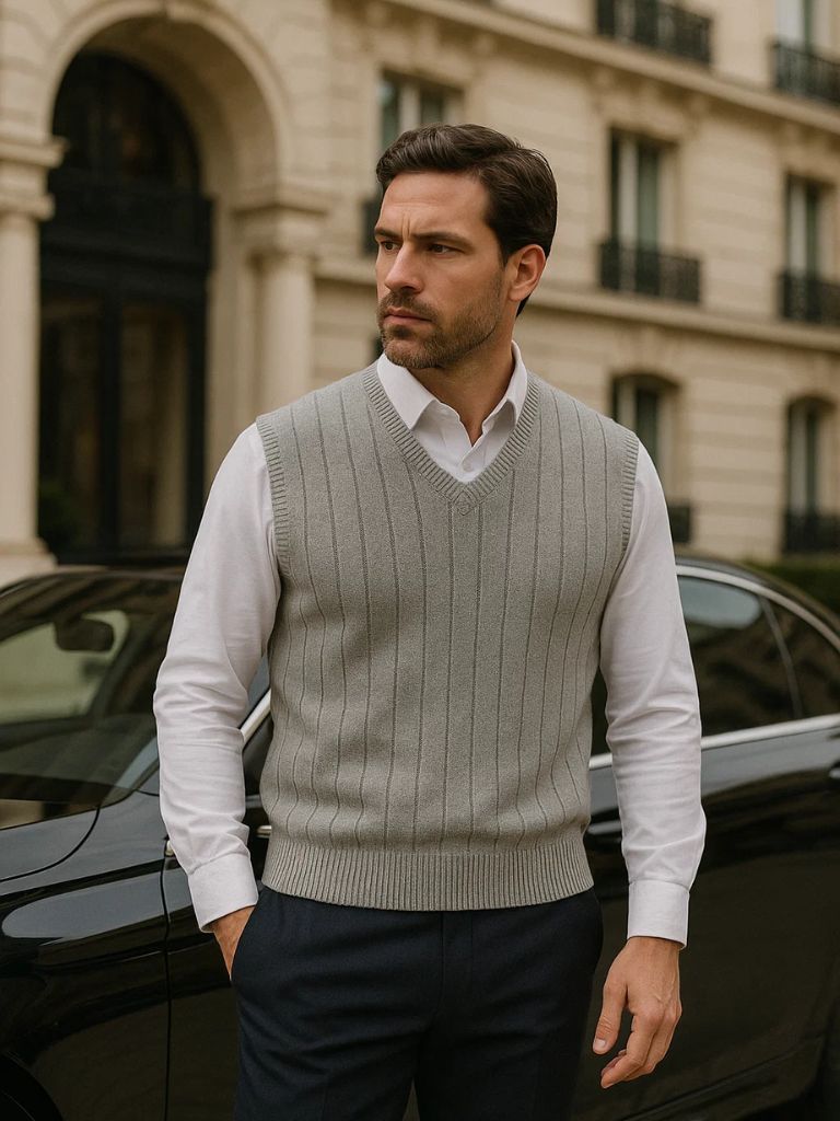 Men’s Knit Sweater – Merino Wool Pullover Casual Everyday Knitwear