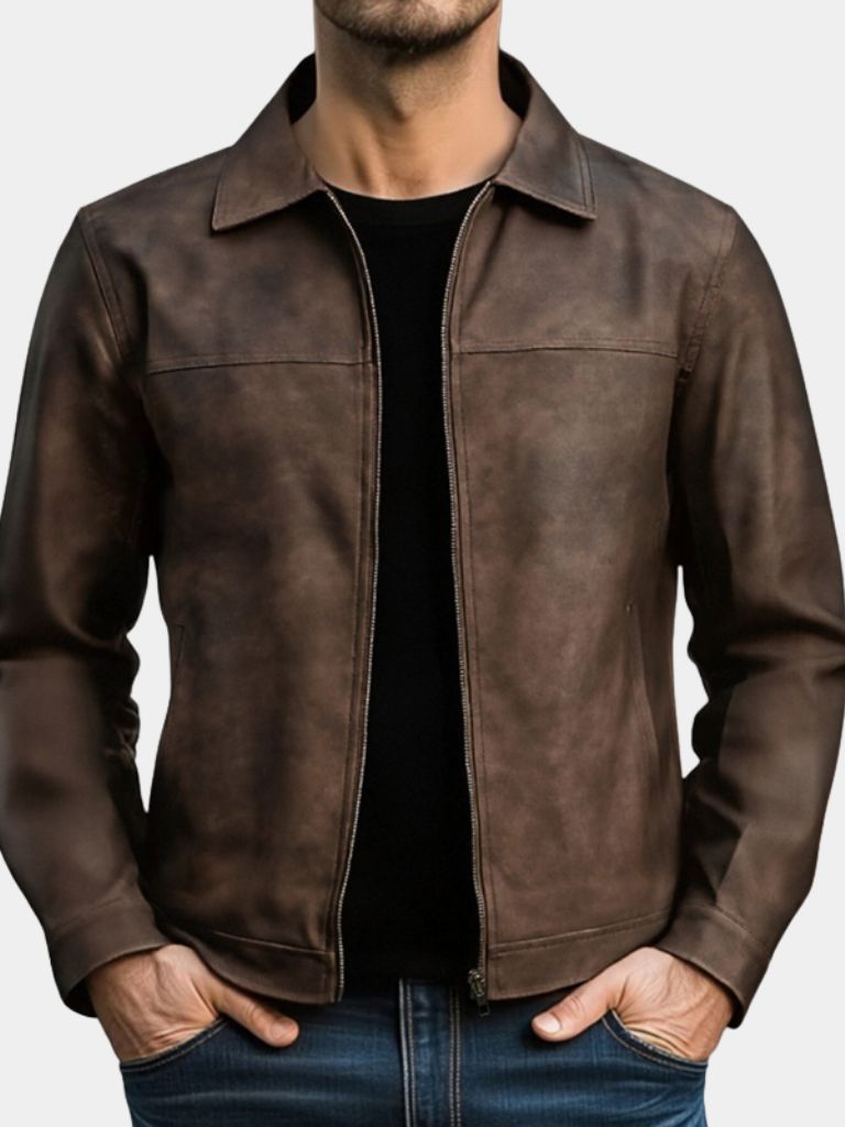 Men’s Leather Jacket – Regent Estate Classic Moto Style