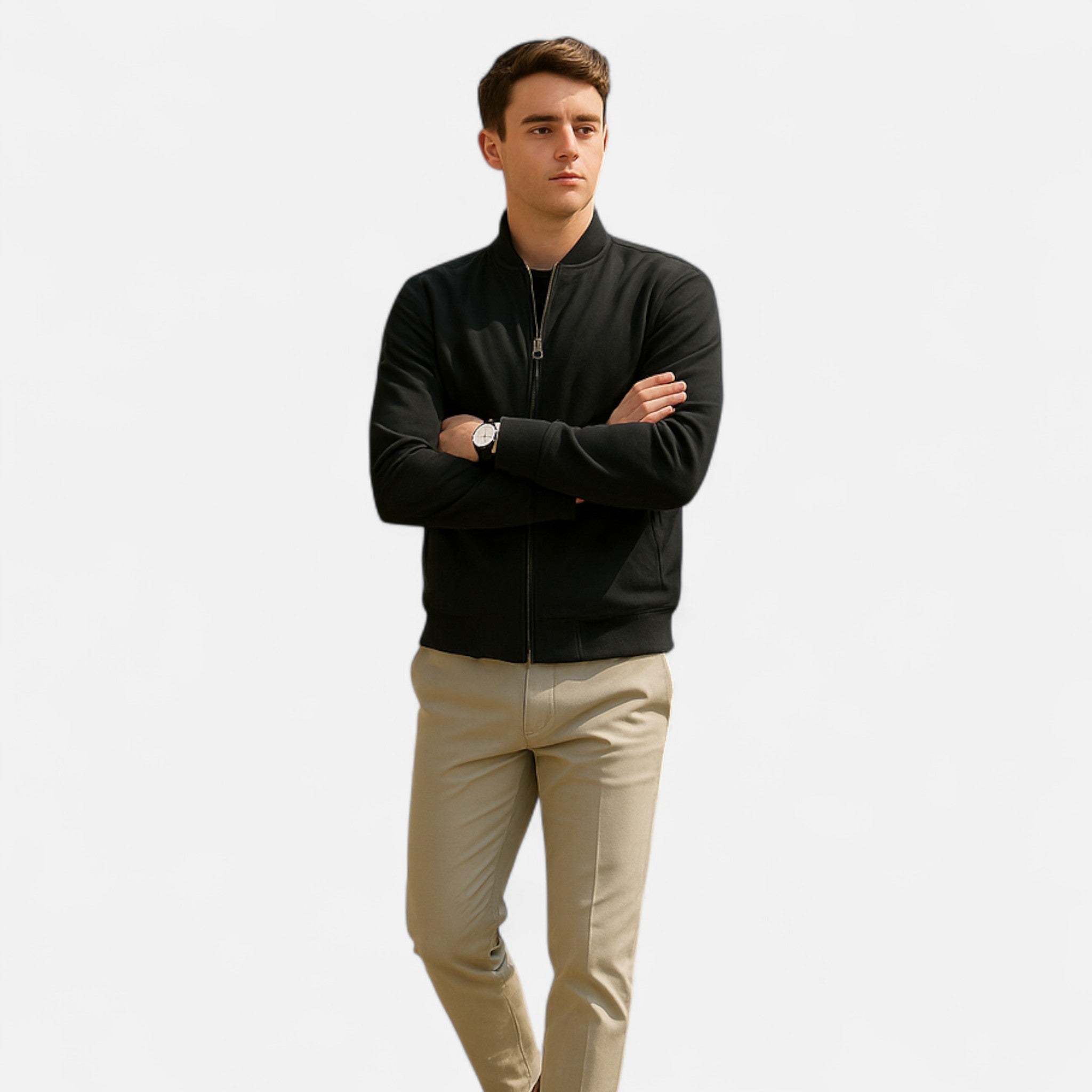 Men’s Bomber Jacket – Solenne Lightweight Vintage Modern Streetwear Fit