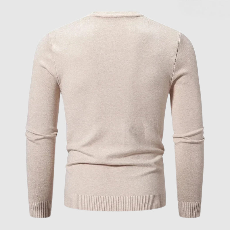Men’s Tailored Crewneck Sweater – Signature Knit Design