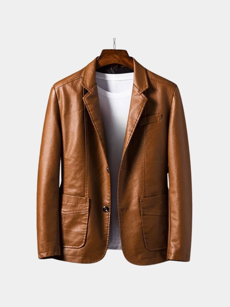 Men’s Leather Jacket – Bold Caramel Classic Moto Style