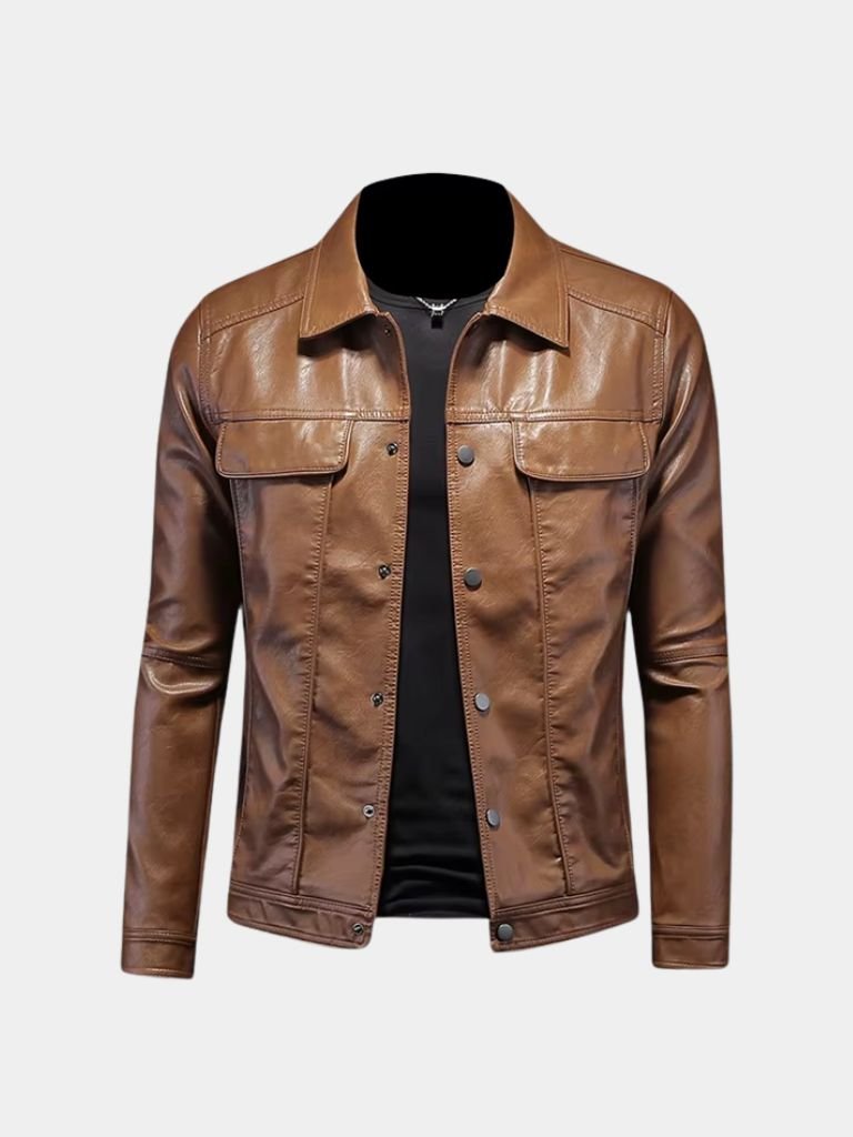 Men’s Leather Jacket – Bronze Rebel Classic Moto Style