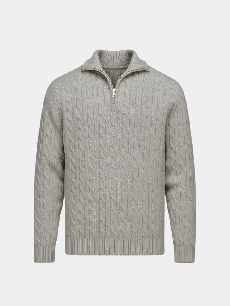 Men’s Knit Knit Sweater – Premium Cable Zip Casual Everyday Knitwear