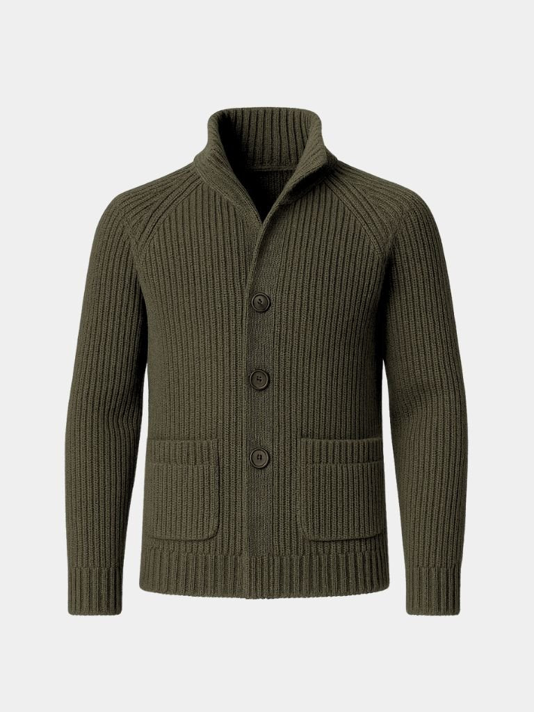 Men’s Knit Sweater – Heritage Botton Casual Everyday Knitwear