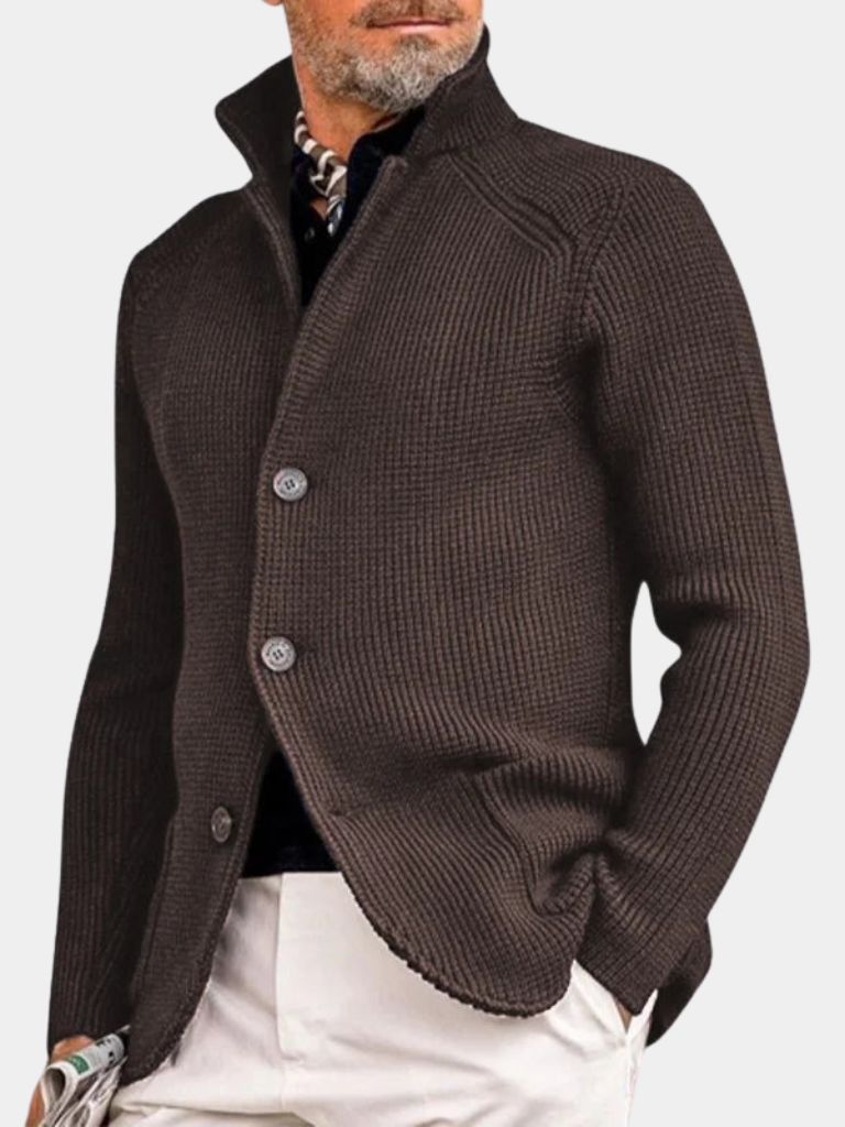 Men’s Knit Sweater – Heritage Botton Casual Everyday Knitwear