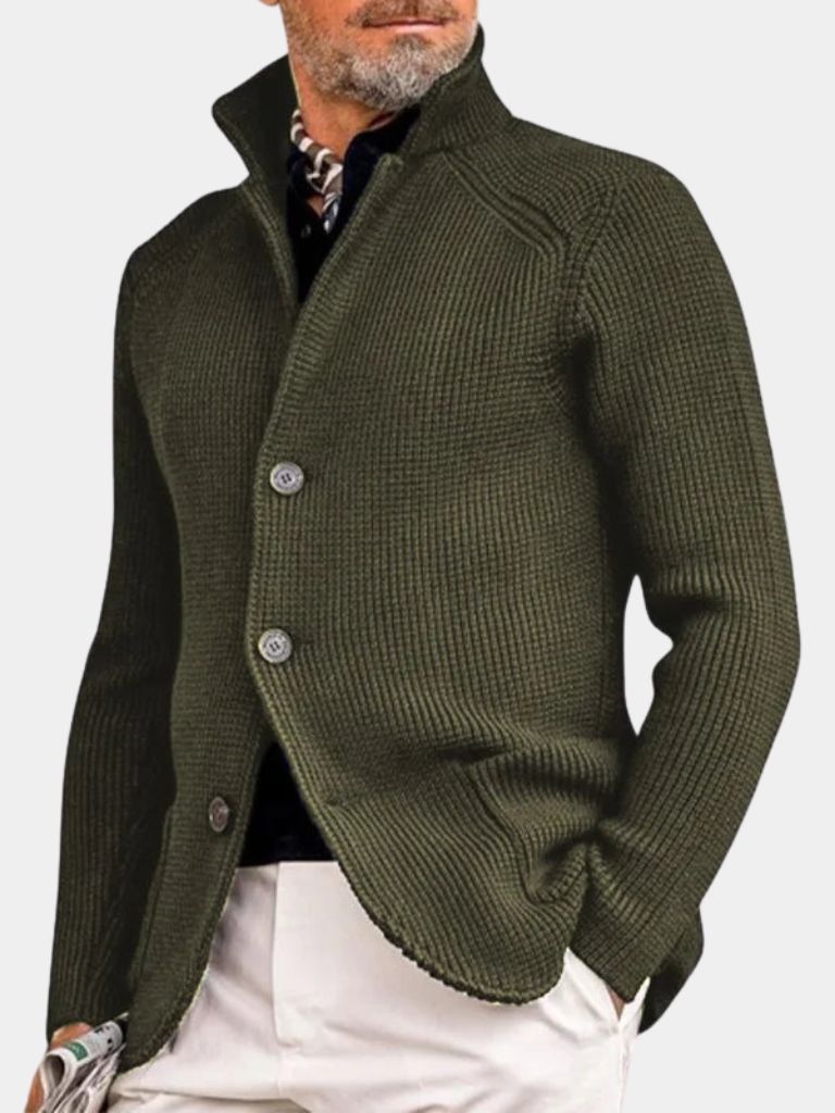 Men’s Knit Sweater – Heritage Botton Casual Everyday Knitwear