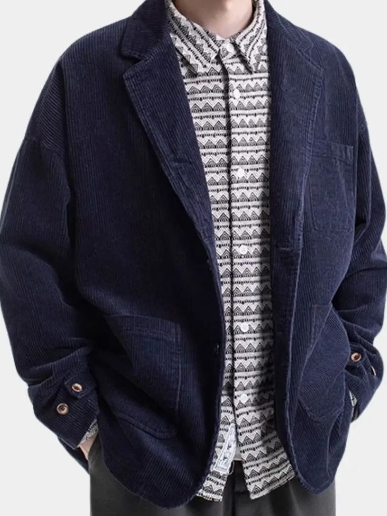 Men’s Corduroy Jacket – Retro Textured Design