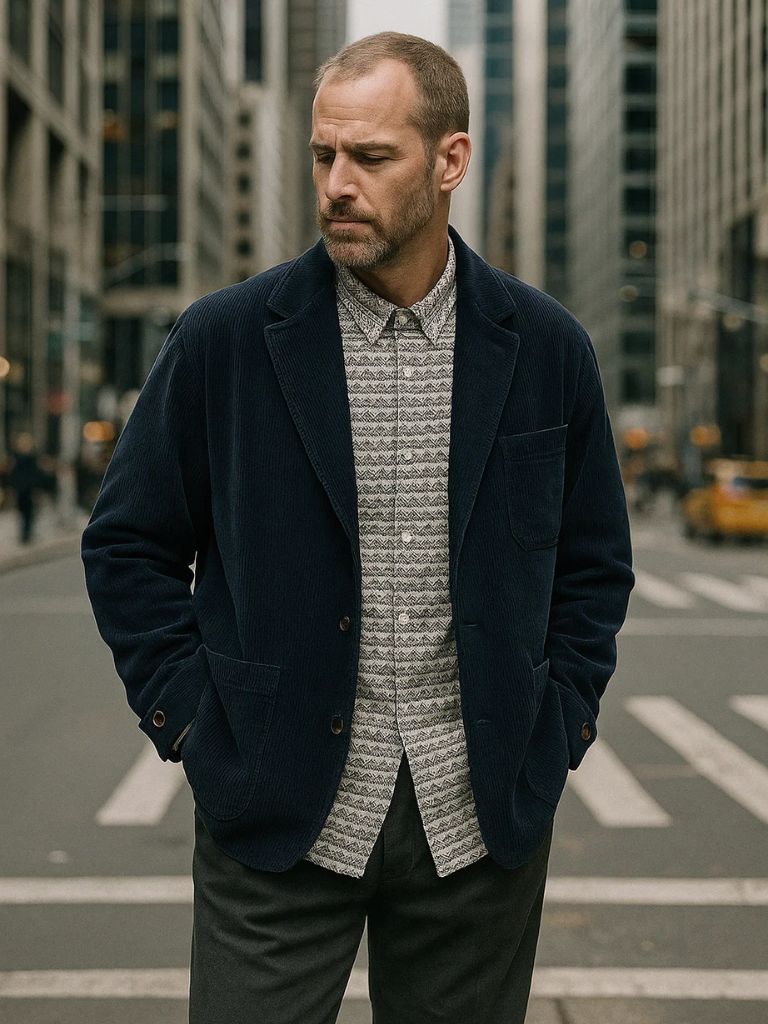 Men’s Corduroy Jacket – Retro Textured Design
