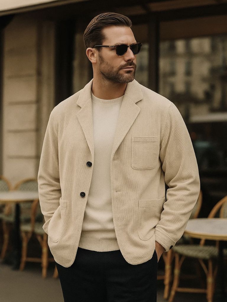 Men’s Corduroy Jacket – Retro Textured Design