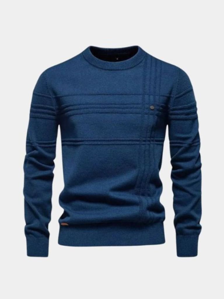 Men’s Knit Sweater – Cotton Knitted Stripped Casual Everyday Knitwear