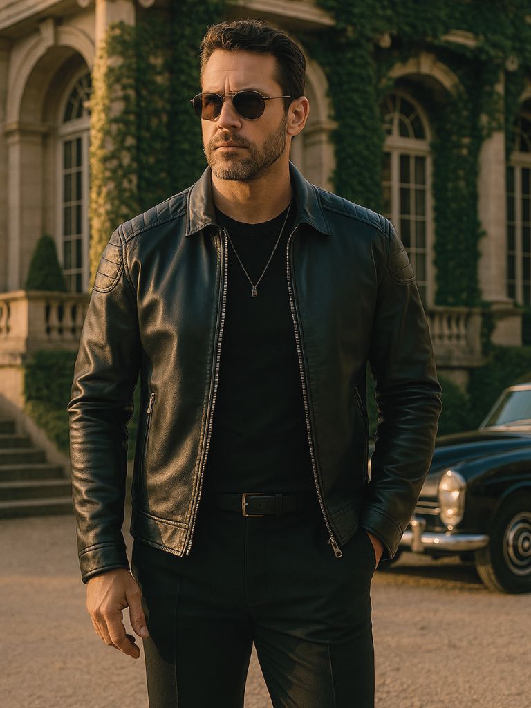 Men’s Leather Jacket – Crusader Classic Moto Style