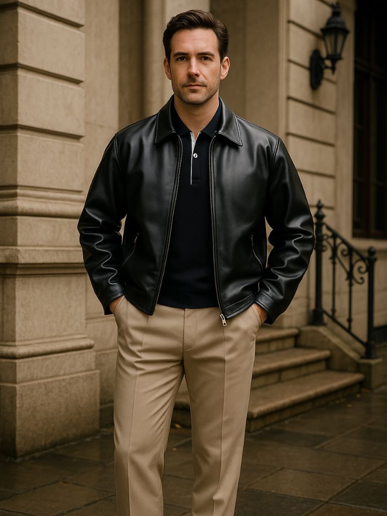 Men’s Leather Jacket – Denver Classic Moto Style