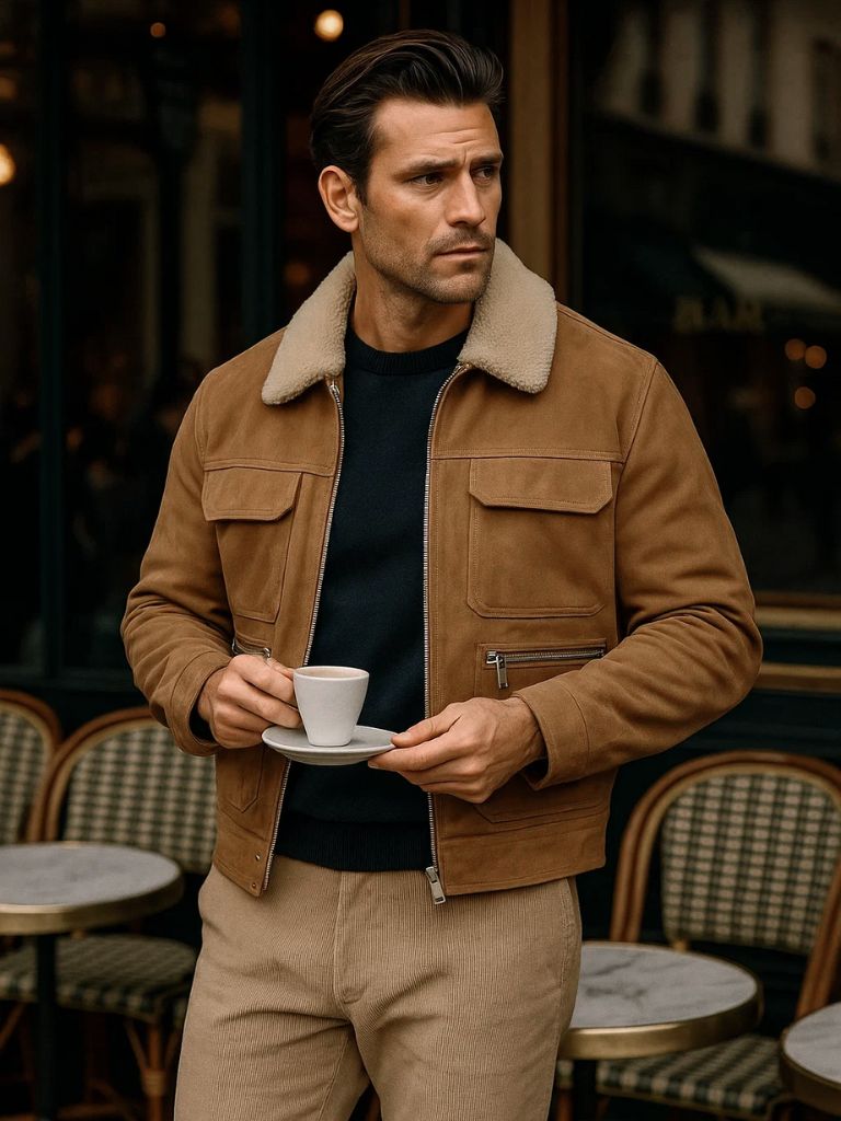 Men’s Fleece Jacket – Essential Suede Cozy Winter Layer