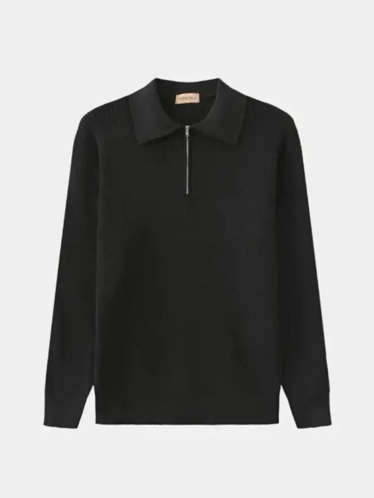 Men’s Knit Sweater – Essential Half Zip Casual Everyday Knitwear
