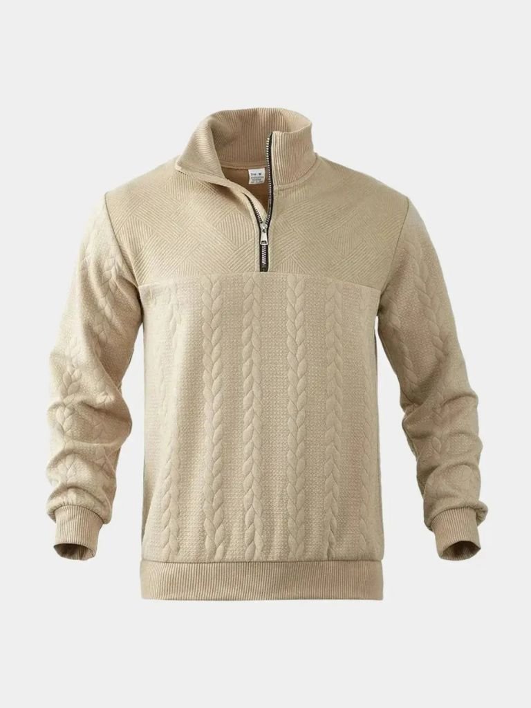 Men’s Knit Sweater – Essential Henley Quarter Casual Everyday Knitwear