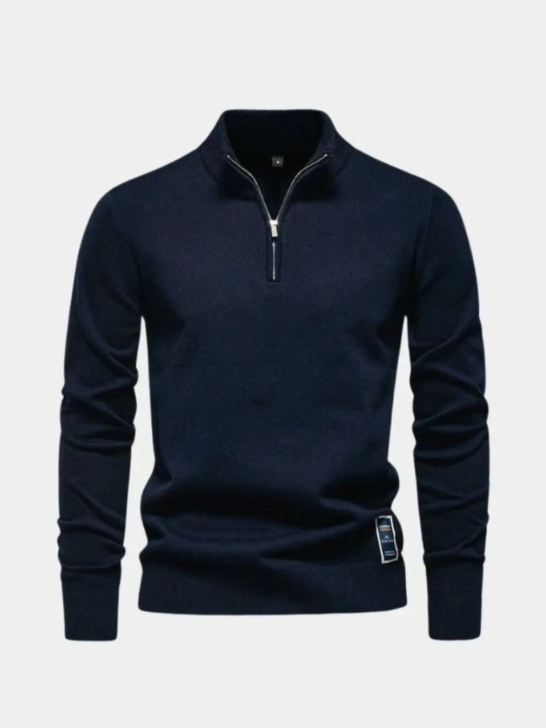 Men’s Knit Sweater – Essential Quarter Zip Casual Everyday Knitwear