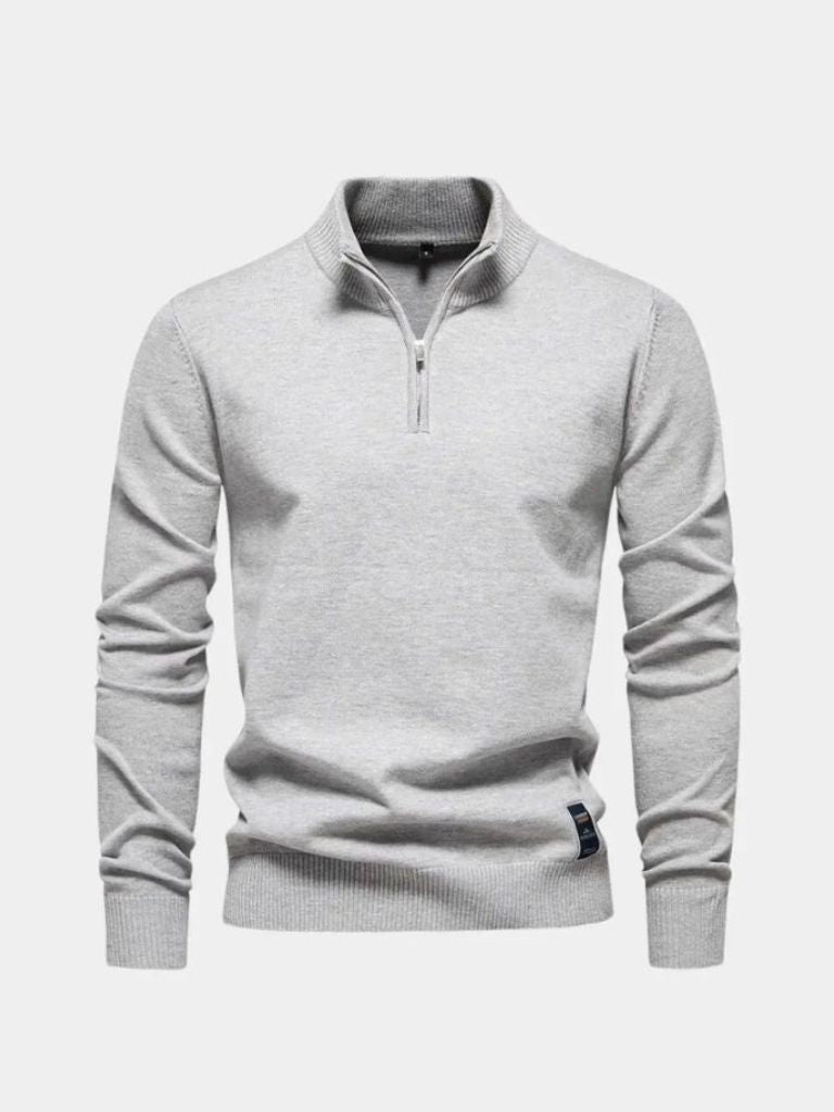 Men’s Knit Sweater – Essential Quarter Zip Casual Everyday Knitwear