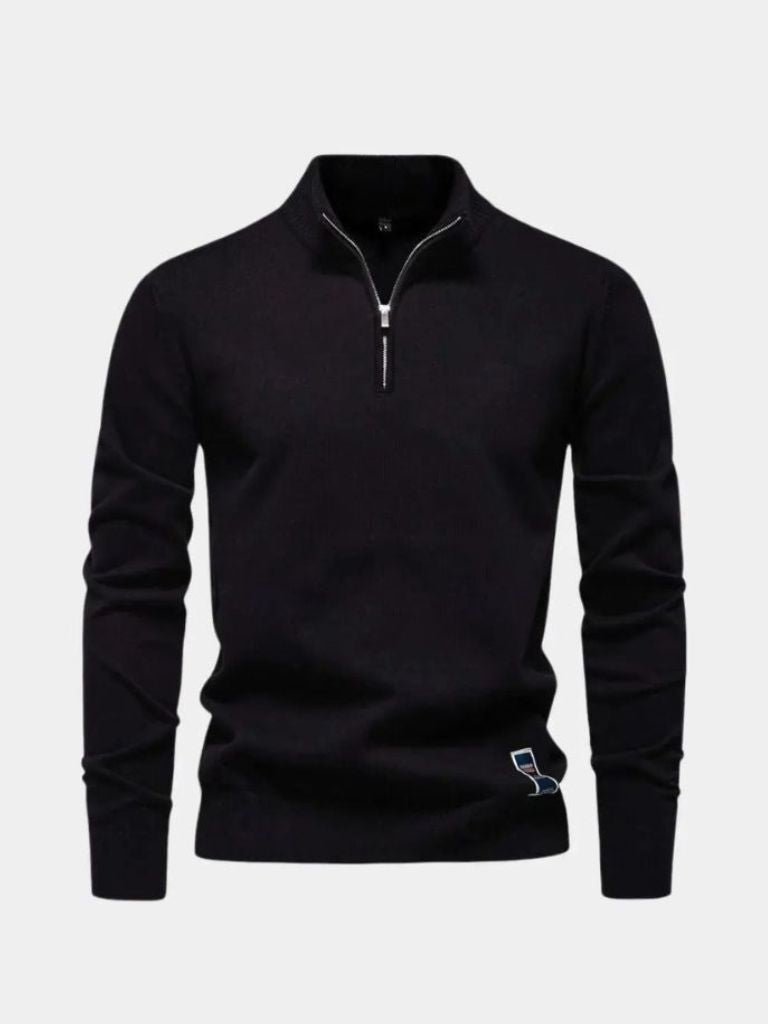Men’s Knit Sweater – Essential Quarter Zip Casual Everyday Knitwear