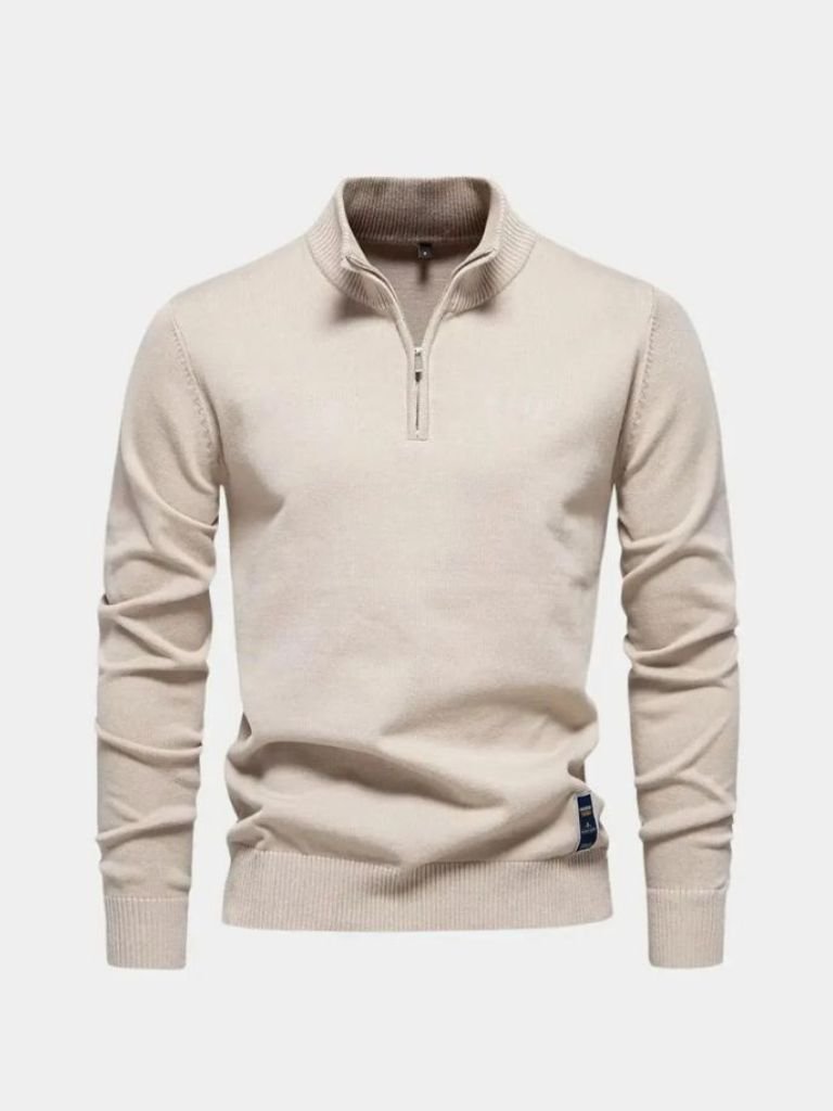 Men’s Knit Sweater – Essential Quarter Zip Casual Everyday Knitwear