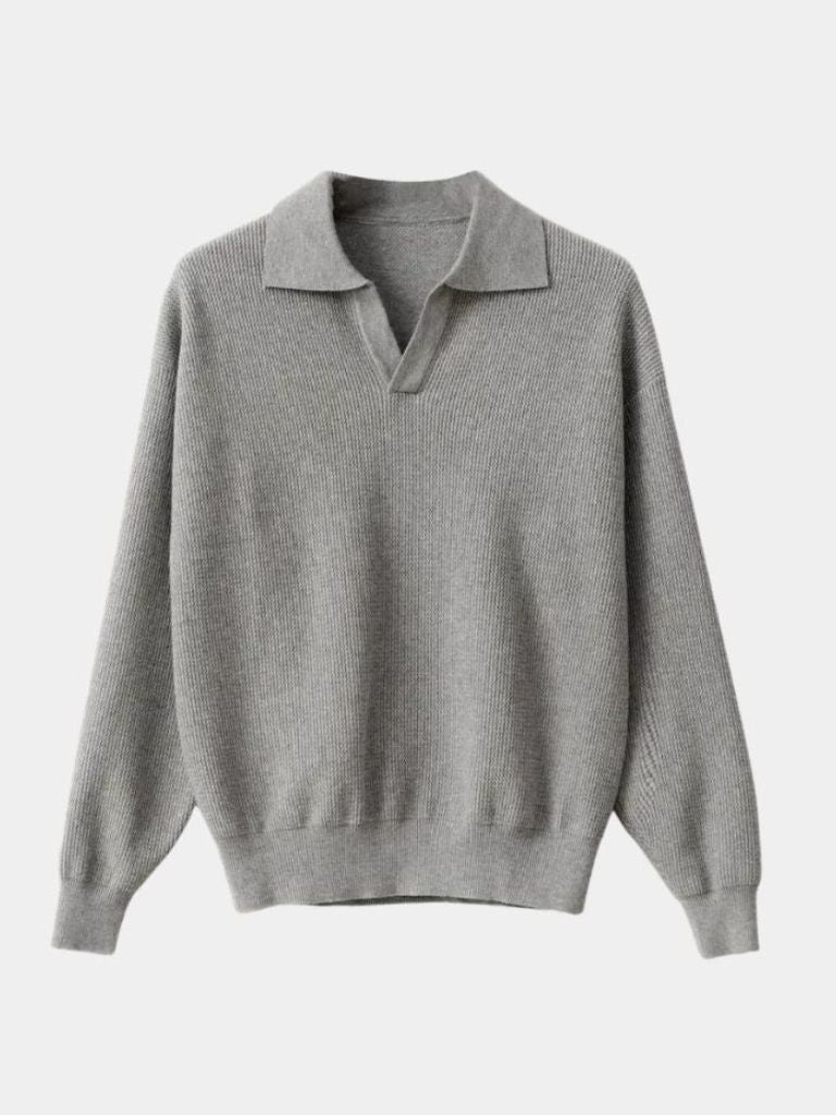 Men’s Knit Sweater – Essential Neck Polo Casual Everyday Knitwear