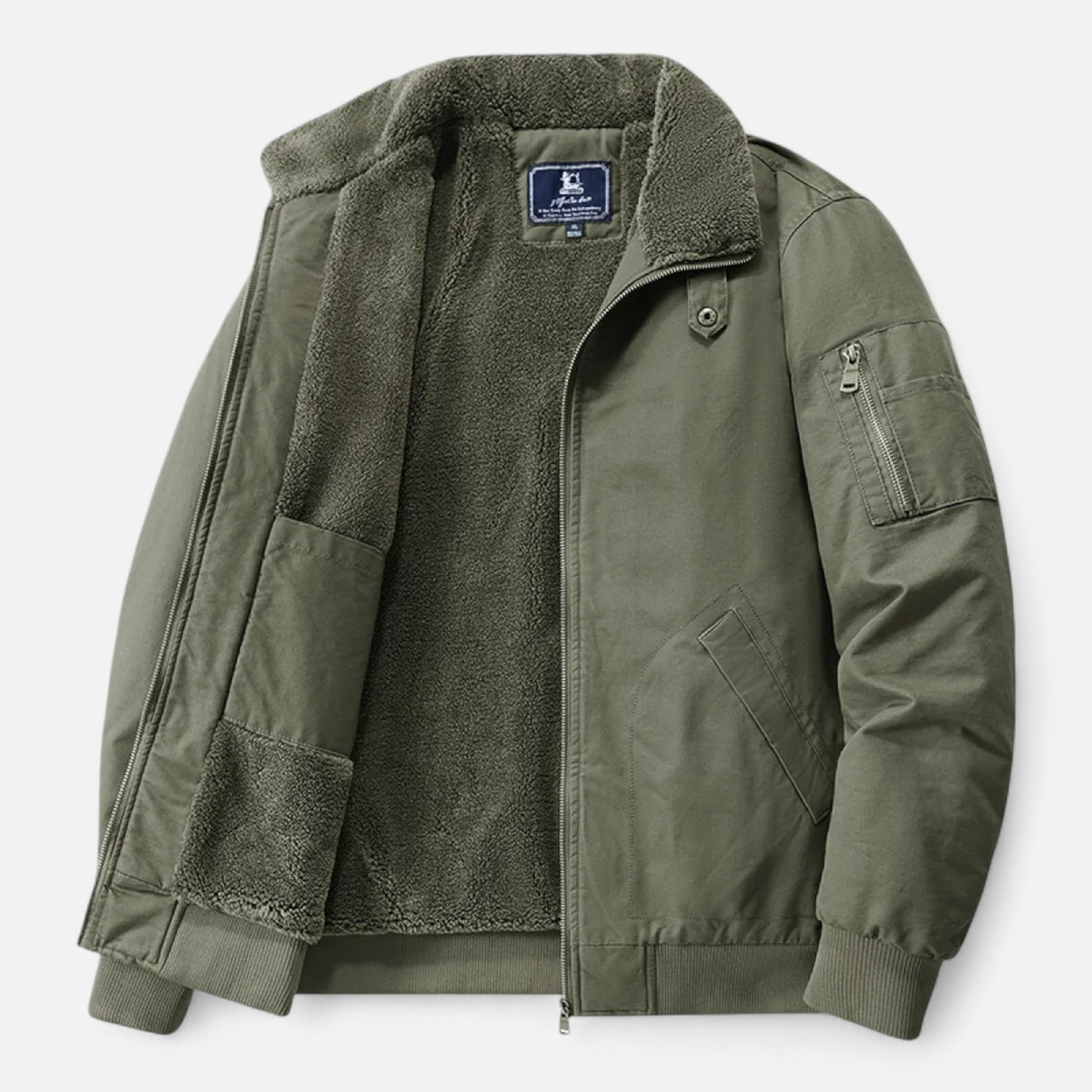 Men’s Casual Jacket – Refined Cotton & Lambswool Blend