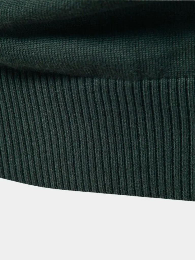 Men’s Knit Sweater – Striped Quarter Zip Casual Everyday Knitwear