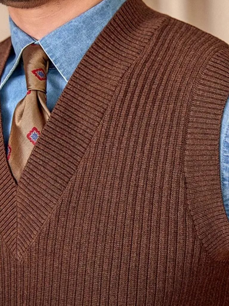 Men’s Knit Sweater – Vest Waistcoat Casual Everyday Knitwear