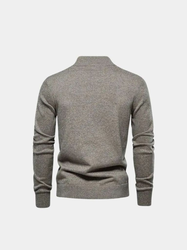 Men’s Cardigan Sweater – Knitted Stand Collar Casual Everyday Knitwear