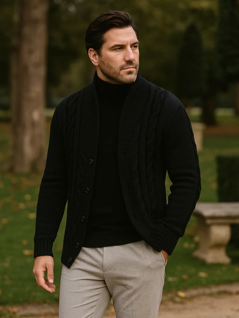 Men’s Cardigan Sweater – Elegant Casual Everyday Knitwear