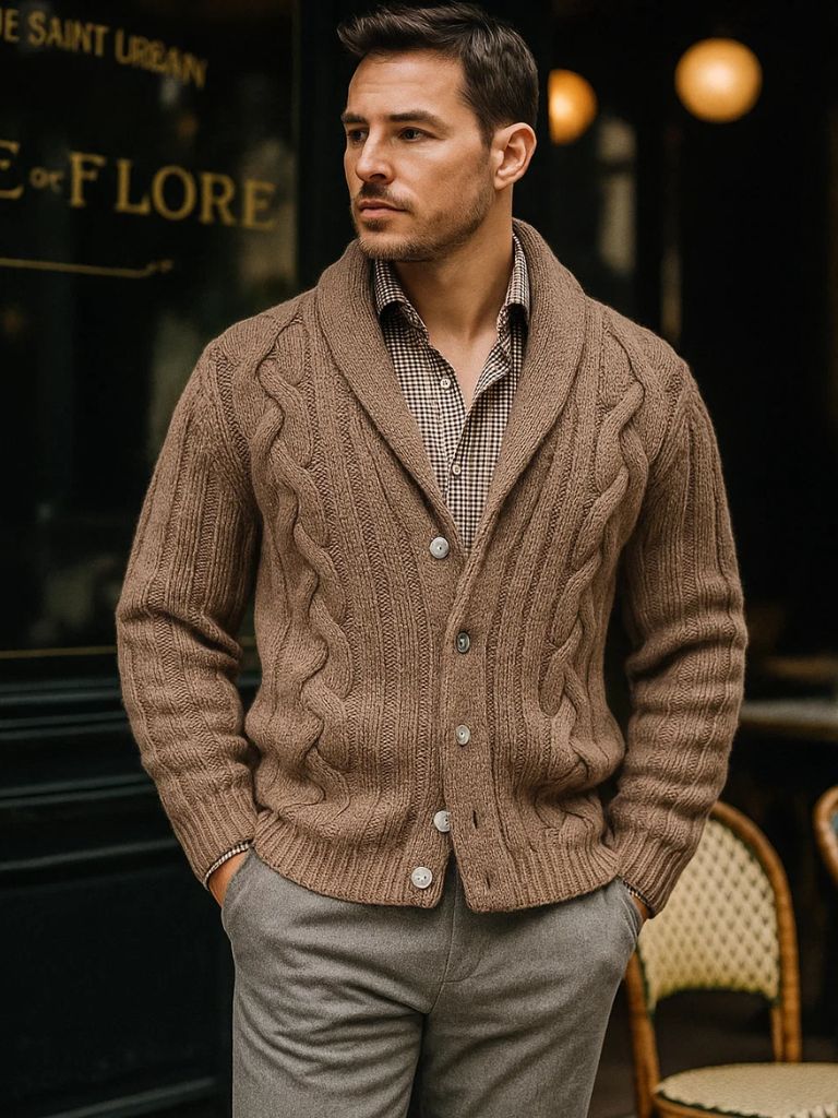Men’s Knit Cardigan Sweater – Knitted Casual Everyday Knitwear