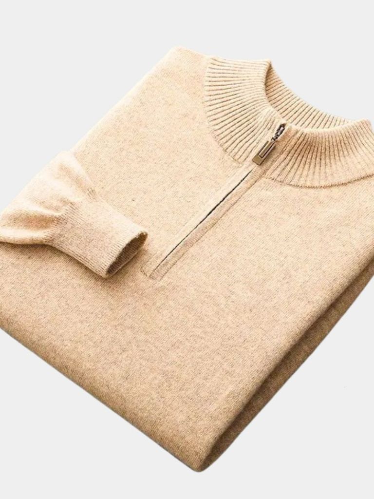 Men’s Knit Sweater – Merino Half Zip Casual Everyday Knitwear
