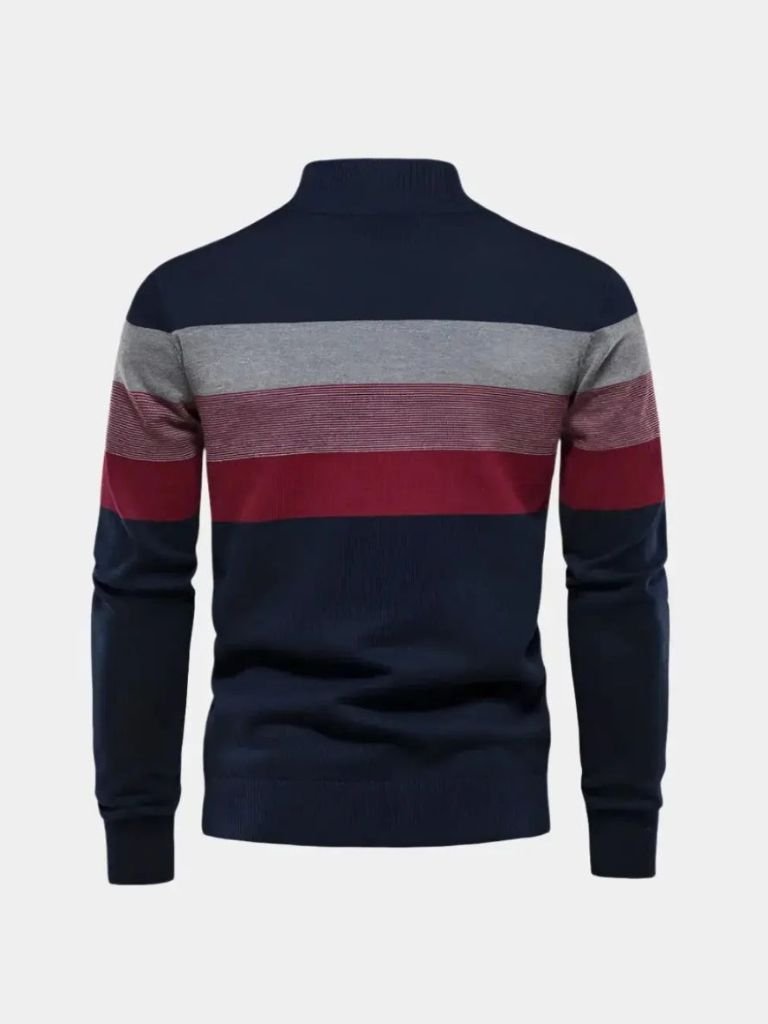 Men’s Knit Sweater – Minimalist High Collar Casual Everyday Knitwear