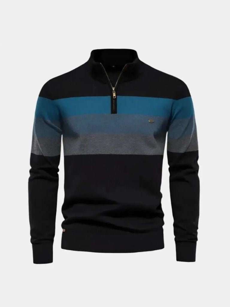Men’s Knit Sweater – Minimalist High Collar Casual Everyday Knitwear