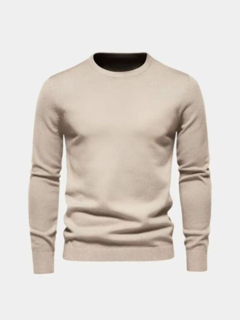 Men’s Knit Sweater – Minimalist Pullover Crosss Casual Everyday Knitwear
