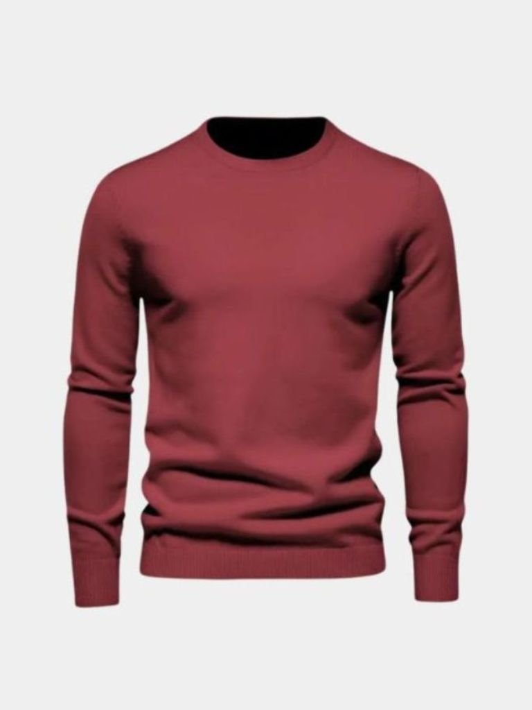 Men’s Knit Sweater – Minimalist Pullover Crosss Casual Everyday Knitwear