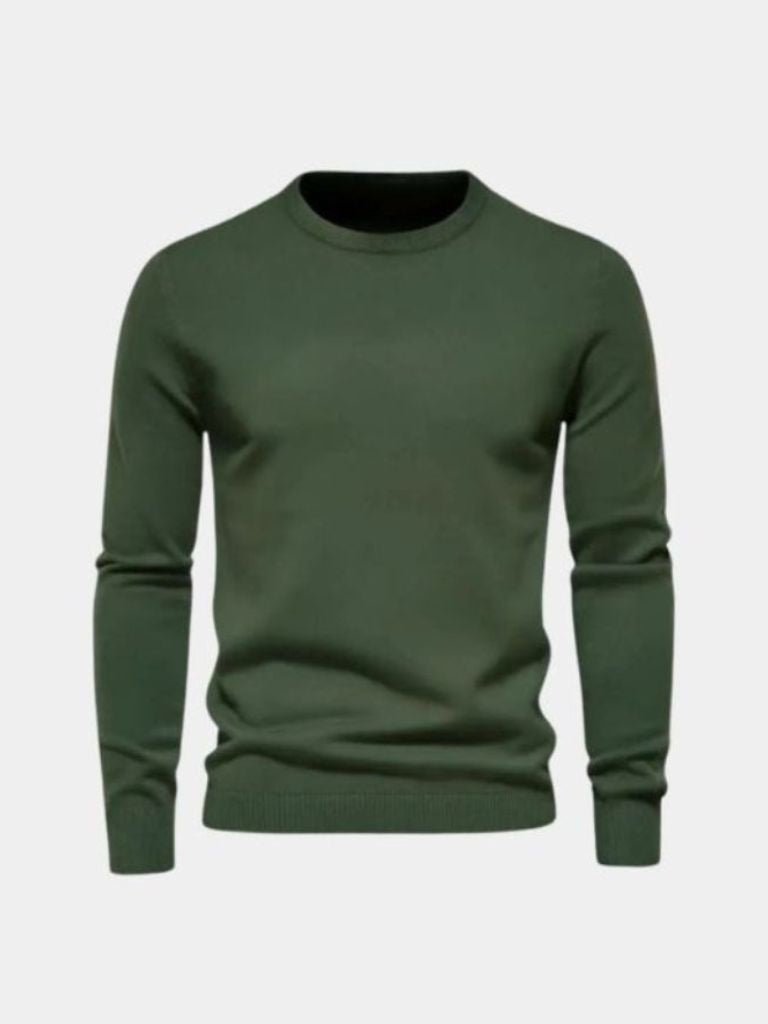 Men’s Knit Sweater – Minimalist Pullover Crosss Casual Everyday Knitwear