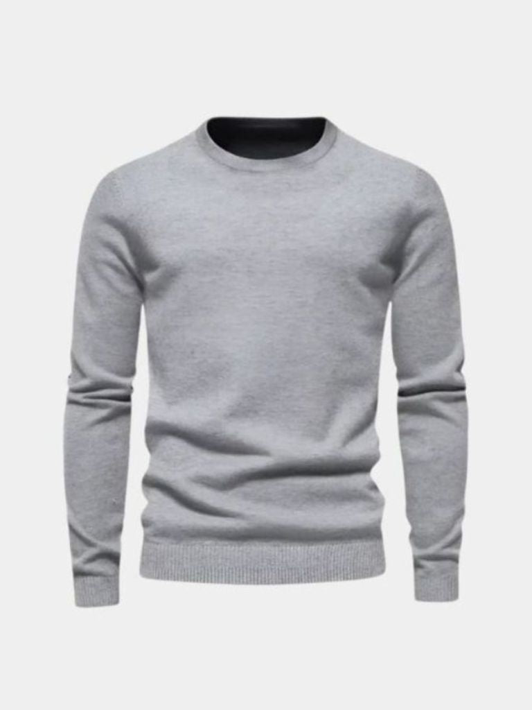 Men’s Knit Sweater – Minimalist Pullover Crosss Casual Everyday Knitwear