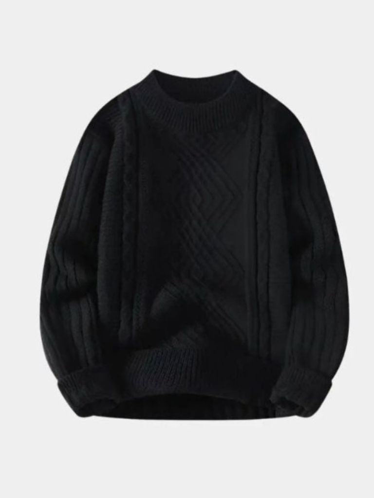 Men’s Knit Sweater – Minimalist Textured Casual Everyday Knitwear