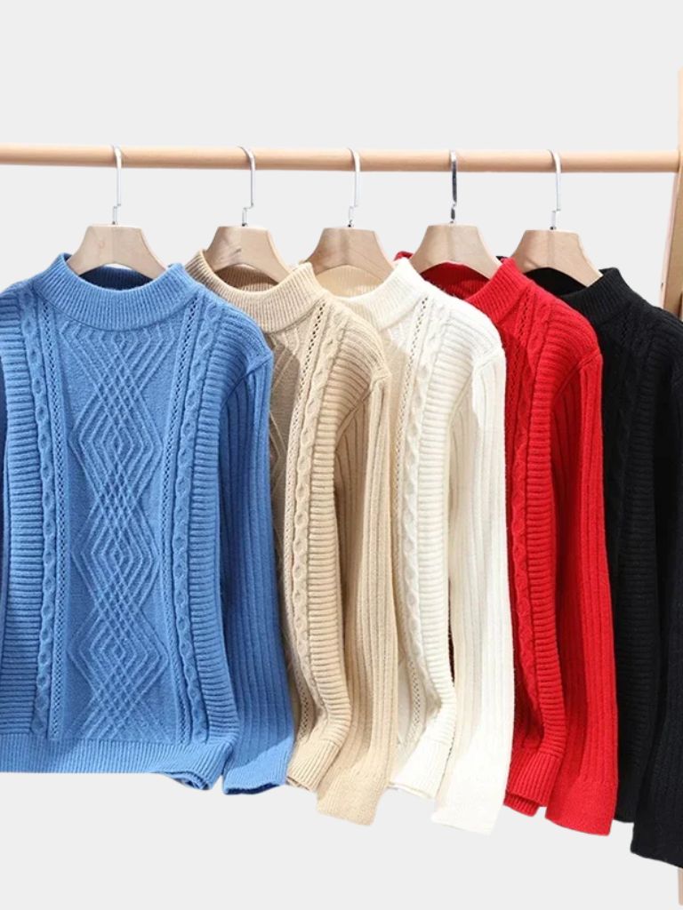 Men’s Knit Sweater – Minimalist Textured Casual Everyday Knitwear