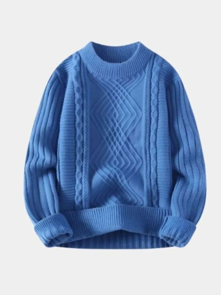 Men’s Knit Sweater – Minimalist Textured Casual Everyday Knitwear