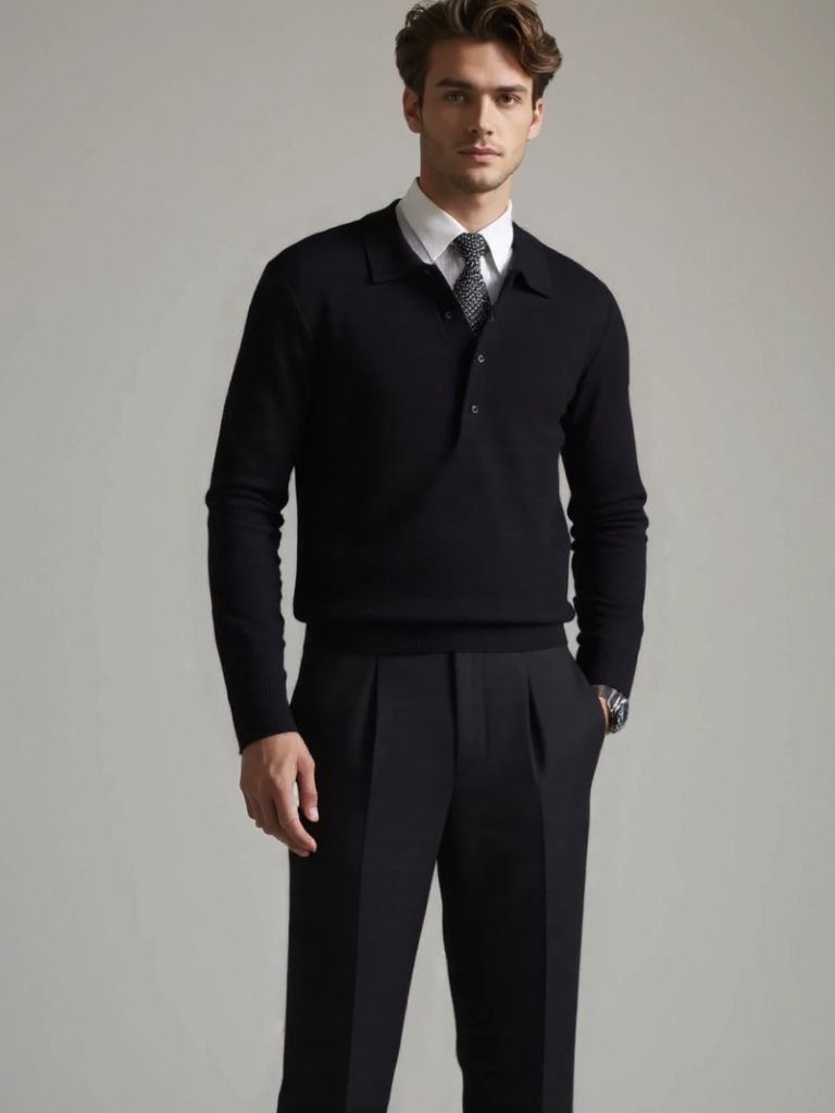 Men’s Knit Sweater – Old Money Polo Casual Everyday Knitwear