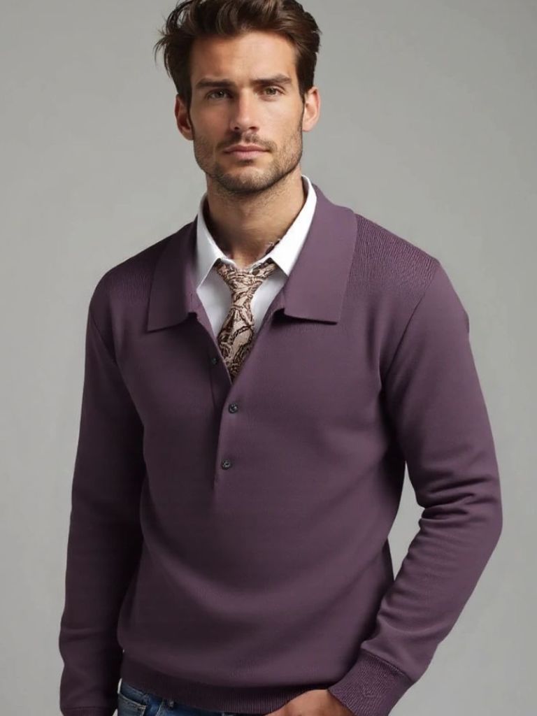 Men’s Knit Sweater – Old Money Polo Casual Everyday Knitwear