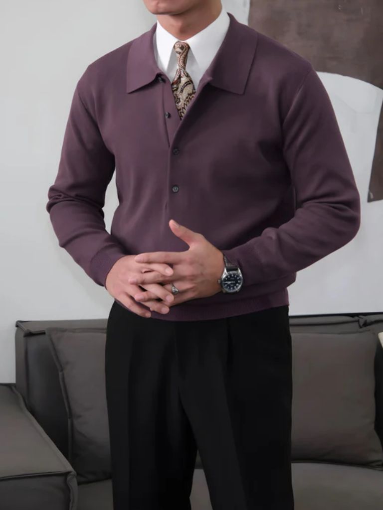 Men’s Knit Sweater – Old Money Polo Casual Everyday Knitwear